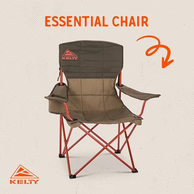 Kelty Essential Camping Chair Folding Camp Seat for Festivals Beach Days Tailgating (Bungee Cord)
