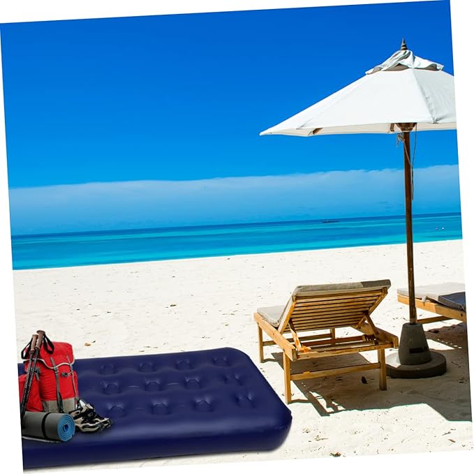 1Pc Inflatable Camping Air Mattress Bed Foldable Single Cushion for Outdoor Use Durable Sleeping Mat with Honeycomb Design for Travel and Easy Storage