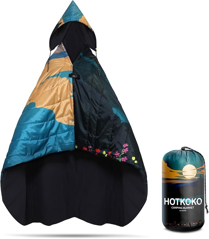 Waterproof Stadium Blanket Fleece Camping Blanket Wearable Soft Warm Camp Blanket for Outdoor Camping Picnic Stadium Sports Beach Car