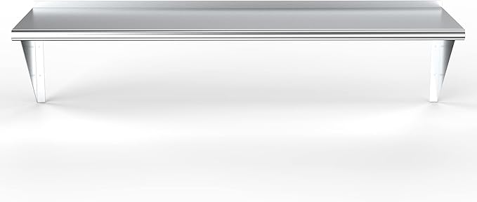 NSF Certified 18 Gauge Heavy Duty Stainless Steel Wall Shelf with Brackets for Kitchens Utility Rooms Storage Offices &amp Home (60'x18)