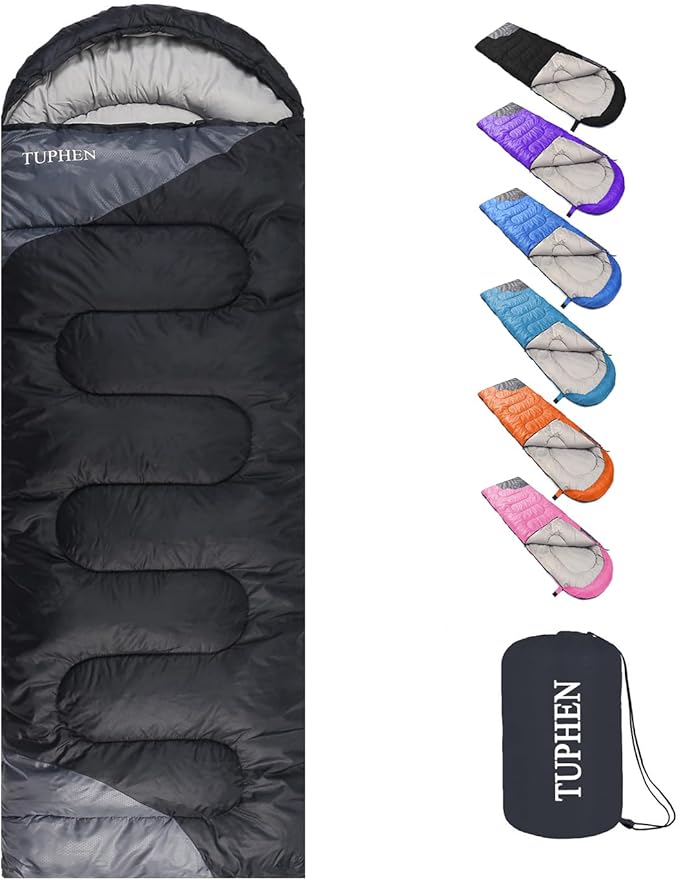 tuphen- Sleeping Bags for Adults Kids Boys Girls Backpacking Hiking Camping Microfiber Liner Cold Warm Weather 4 Seasons Indoor Outdoor Use Lightweight &amp Waterproof