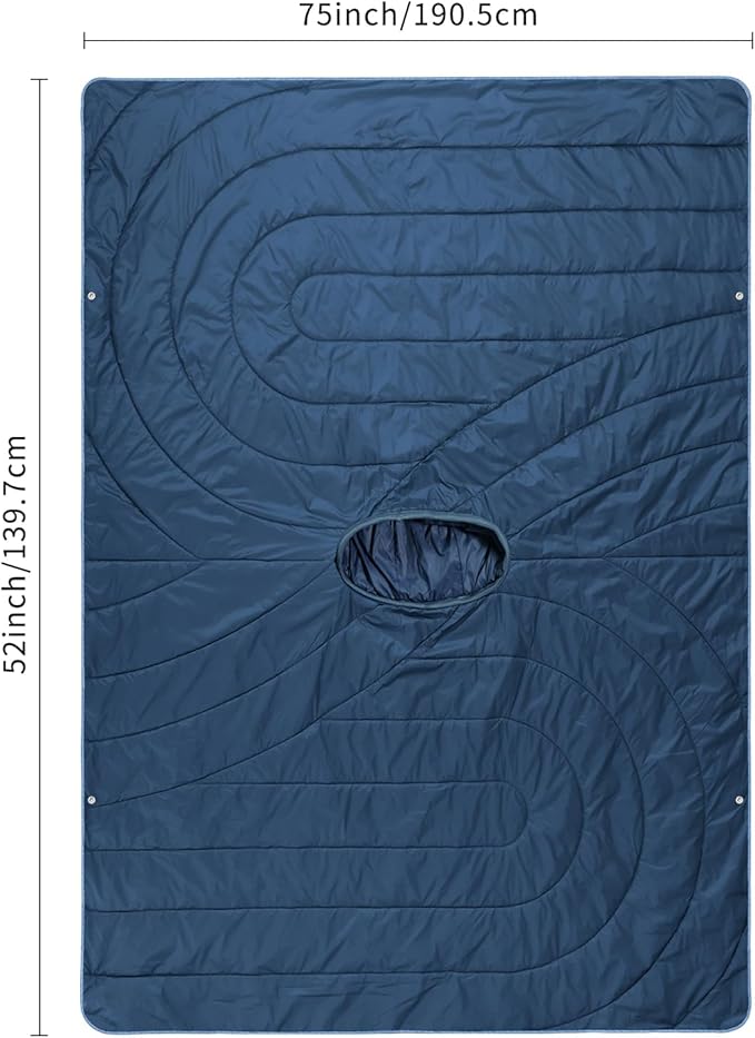 Camping BlanketHoodie Blankets Poncho Outdoor Waterproof Windproof Warm Durable &amp Portable for Stadium Concerts CarTravel Beach Picnic Grass75 * 55 inch