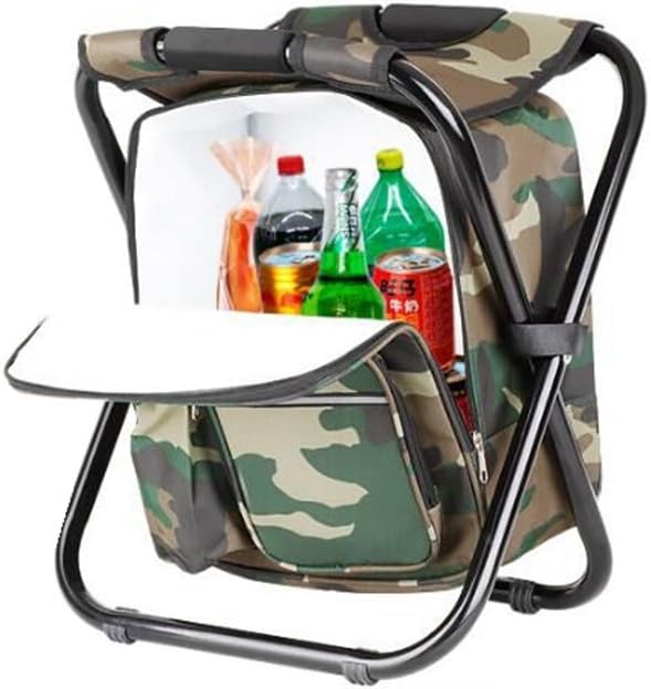Bright starl Multifunction Folding Cooler and Stool Backpack Hiking Camouflage Seat Table Bag Camping Gear for Outdoor Indoor Fishing Travel Beach