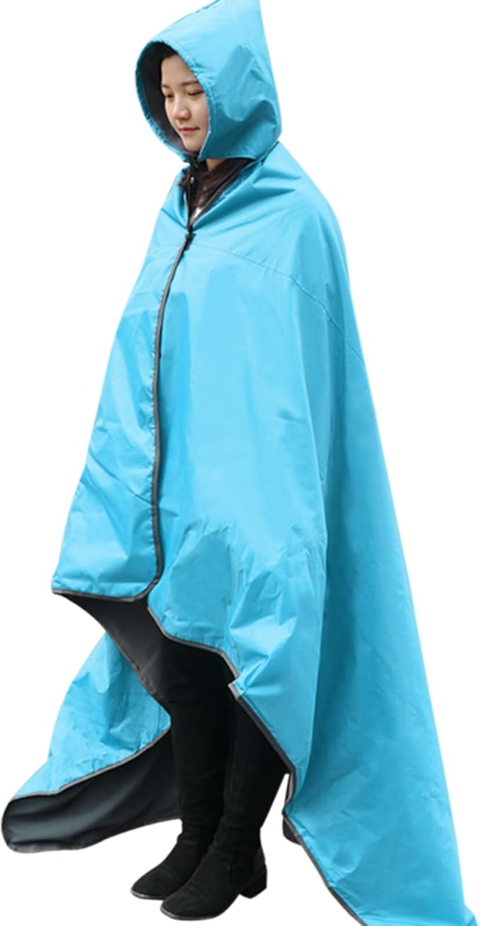 Outdoor Waterproof Camping Blanket - Hooded Fleece Windproof Blanket for Stadium Sporting Events Concert Picnic Car Boat - Packable Camp Blanket for Cold Weather Camping Gear Must Haves…