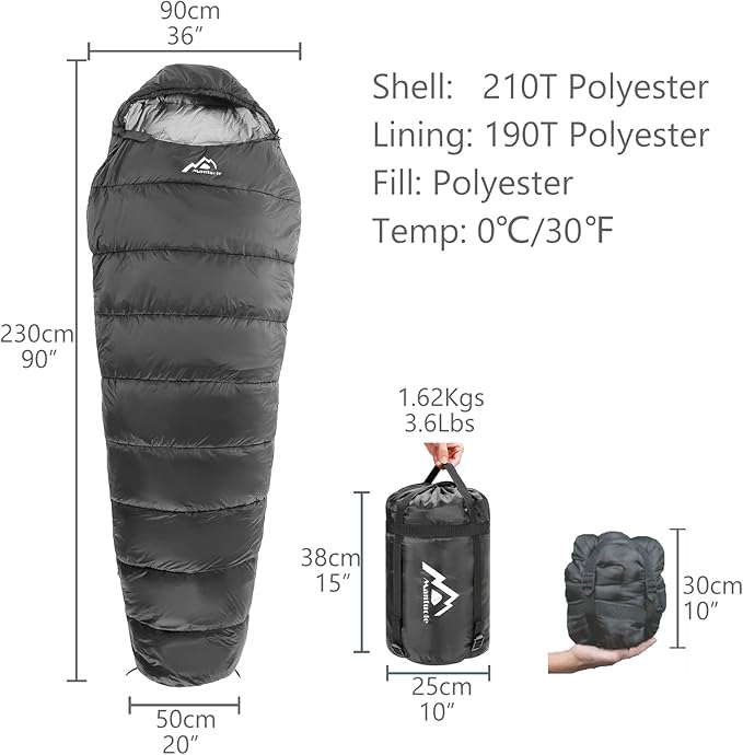 Heated Sleeping Bag 5pcs Multi USB Power Support Heating PadsOperated with Battery Power Bank or Other USB Power Supplies Portable Compact Bag Mummy Style.