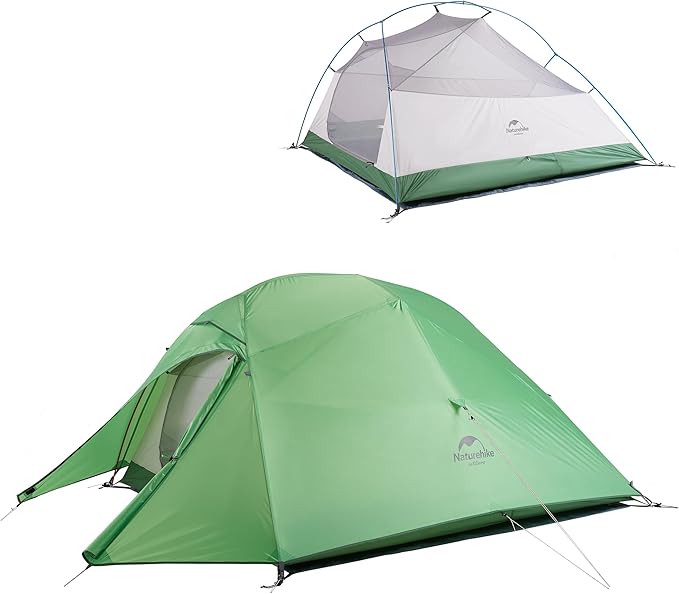 Naturehike Cloud Up 3 Person Backpacking Tent with Footprint - 3 Season Free Standing Lightweight 3 Person Camping Tent | with Footprint Free Standing Dome Camping Hiking Waterproof