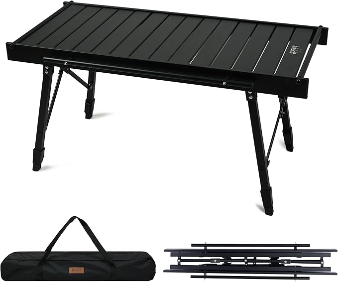 Himalaya IGT Folding Camping Table Portable Outdoor Camp Kitchen System Adjustable Aluminum Foldable Ultralight Lightweight with Bag for Patio BBQ Car Picnic RV