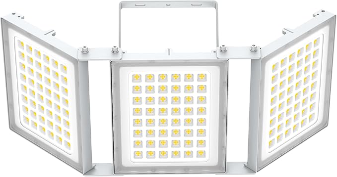 480W LED Outdoor Flood Light 48000LM Super Bright Stadium Light 6000K Daylight White IP66 Waterproof 3 Heads Adjustable Outdoor Floodlights for Patios Street Parking Lots