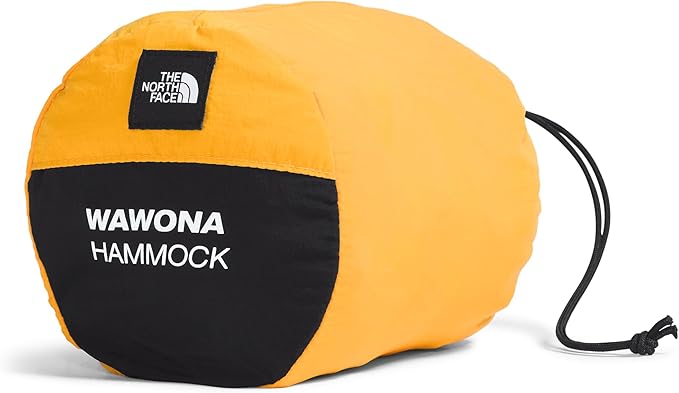 THE NORTH FACE Wawona Camp Hammock - Includes Carabiners &amp Tree Straps for Easy Setup Storage Bag Doubles as Pocket Summit Gold/TNF Black One Size