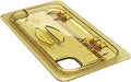 Cambro 30HPLN150 H-Pan High Heat Notched Food Pan Flip Lid Amber 1/3 Size
