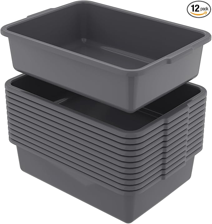 12 Packs Plastic Bus Tubs 15 L Restaurant Commercial Bus Box