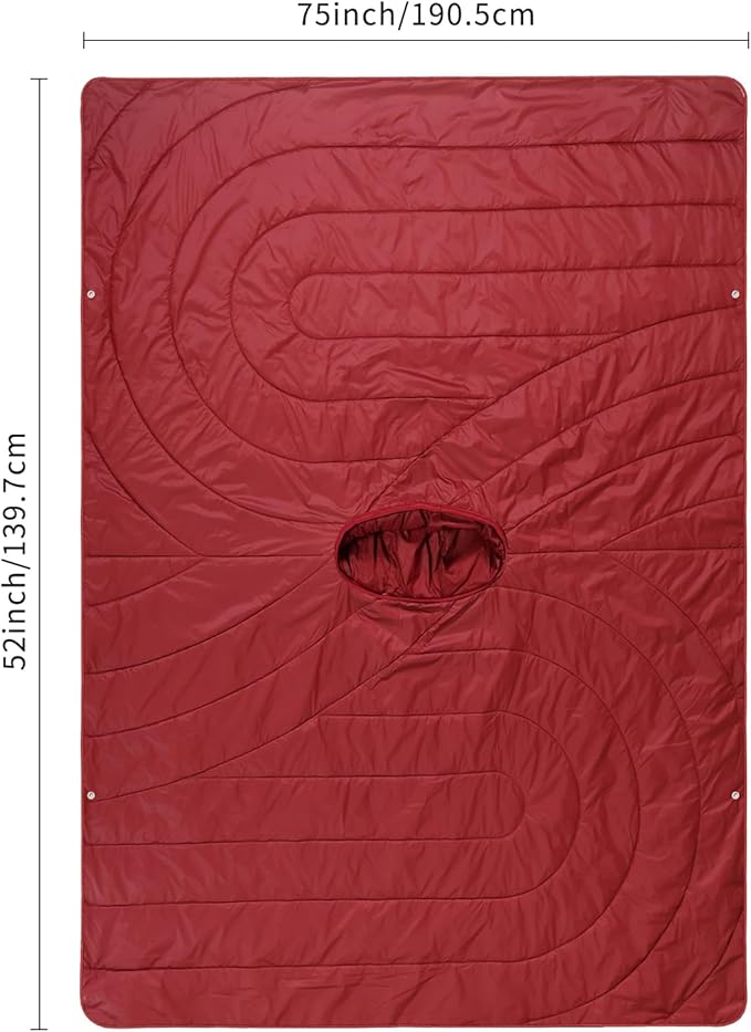 Camping BlanketHoodie Blankets Poncho Outdoor Waterproof Windproof Warm Durable &amp Portable for Stadium Concerts CarTravel Beach Picnic Grass75 * 56 inch