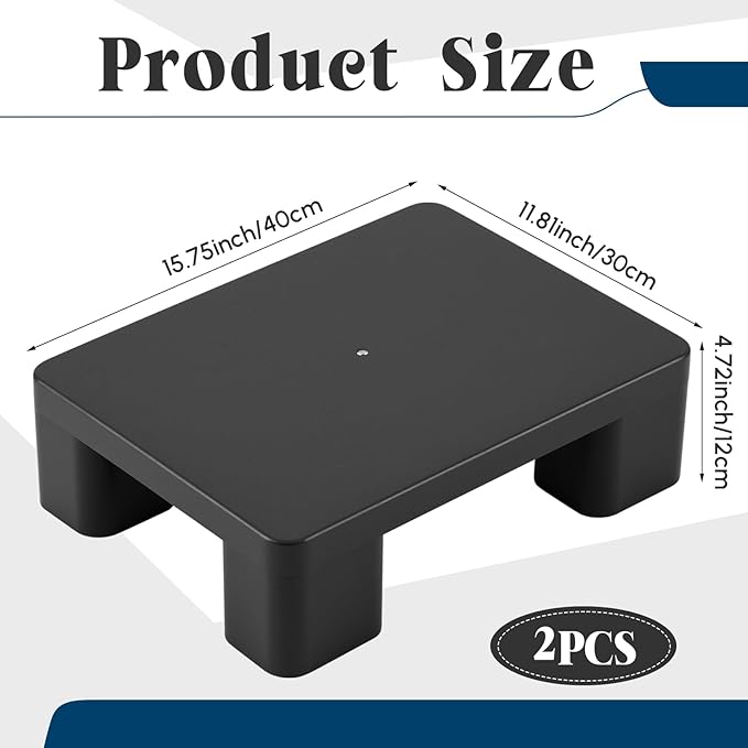 2 Pack Plastic Dunnage Rack 15.75 L x 11.81 W x 4.72 H Heavy Duty 600+ lb Floor Storage Platform Commercial Dunnage Rack for Restaurant Warehouse &amp Multi-Purpose Use