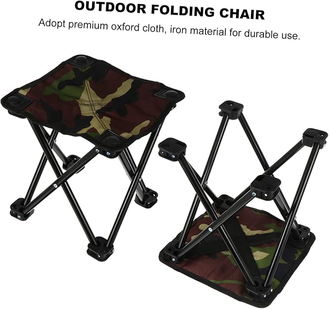 KESYOO Oxford Cloth Folding Fishing Stool Portable Outdoor Camping Chair Foldable Stool for Fishing and Camping