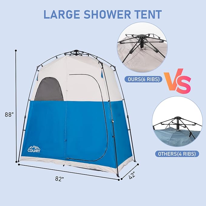 Instant Camping Shower Tent Privacy Shelter Portable Outdoor Sun Shelter for Camping Beach Hiking Fishing 1 Room/2 Rooms