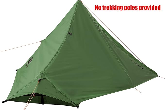 1 Person Trekking Pole Tent for Backpacking - Ultralight Backpacking Tent Waterproof Hiking Tent for Camping Lightweight Camping Tent for Scouts Trekker(NO Trekking Poles)