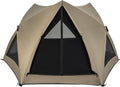 Tangkula 4-6 Person Pop Up Camping Tent with Visible Skylight Portable Backpacking Tent with Removable Rainfly 3 Mesh Walls 3 Zippered Doors Carrying Bag Family Dome Tent for Camping Hiking