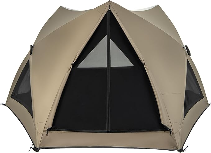 Tangkula 4-6 Person Pop Up Camping Tent with Visible Skylight Portable Backpacking Tent with Removable Rainfly 3 Mesh Walls 3 Zippered Doors Carrying Bag Family Dome Tent for Camping Hiking
