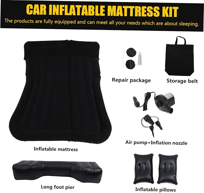 balacoo 1Set Inflatable for Car Outdoor Air Mattress for SUV Travel Comfortable Easy to Use Sleeping for Camping Road Trips
