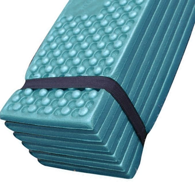 Camping Sleeping Pad Foldable Sleeping Mat Soft PVC Thickened Double Egg Crate Sleeping Pad for Outdoor Camping (Dark Green Black)