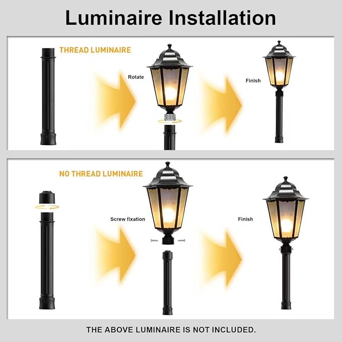 76 Vintage Design Cast Aluminum Lamp Post with Crossbars Matte Black Powder Coated Outdoor Lighting Pole for Porch/Yard/Garden Walkway