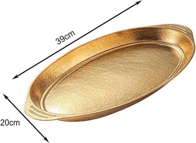 Titanium Fish Plates Oval Serving Dishes Large Capacity Dual-Ear Design Extra-Thick Flat Bottom Perfect for Camping Picnics Outdoor Dining &amp Home Use RT070T (L)