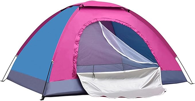 Camping Tent 1 Person/2 Person Tent Lightweight Dome Tent Portable Backpacking Tent for Outdoor Camping Hiking(1 Person Pink)