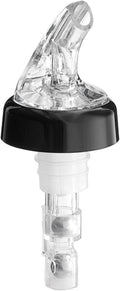 TrueCraftware- 1-1/4 oz Measured Liquor Pourer with Clear Tail &amp Black Collar Acrylonitrile Set of 12- Cocktail Shot Dispenser Liquor Bottle Pourers Alcohol Liquor Pourers Bar Bartender Accessorie
