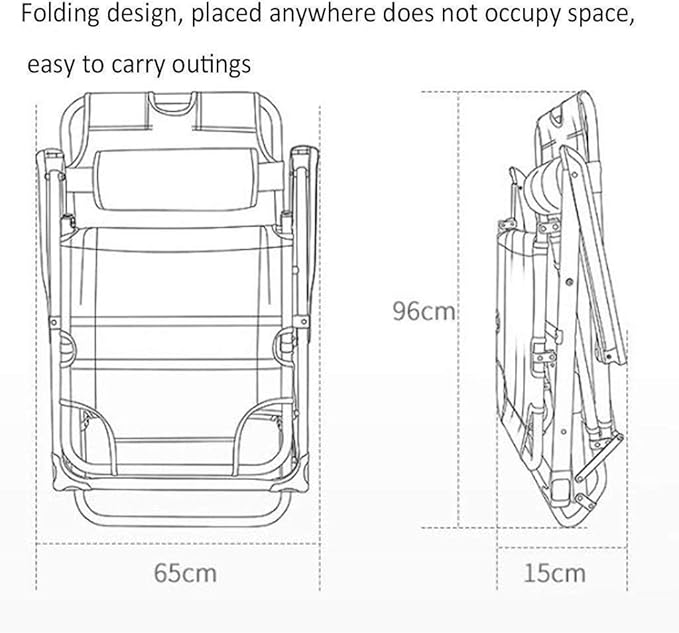 Portable Multi-Function Beach Chair Lounge Chair Folding Lunch Break Office Chair Chair Chair Lunch Break Chair Beach Home Leisure Chair Folding Chairs