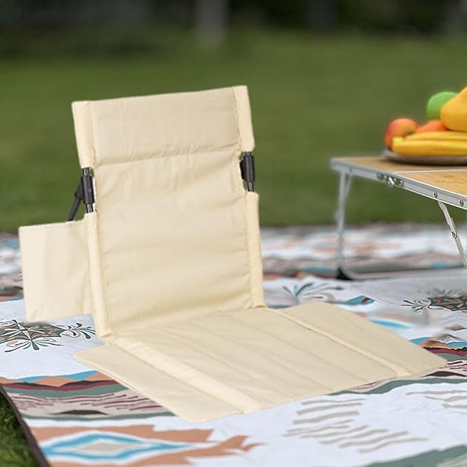 Outdoor Camping Backrest Padded Cushion Pad with Carry Bag Floor Backrest Chair for Trekking