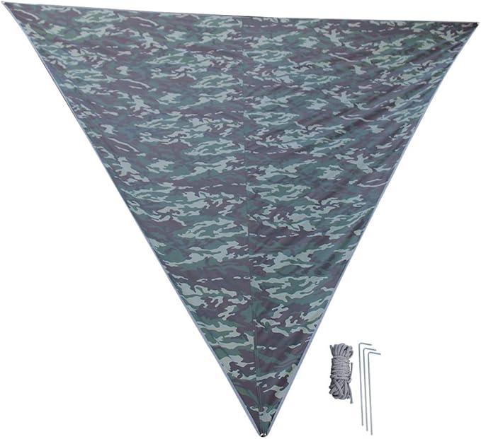 Super Large Sunscreen Camping Awning Portable Windproof Triangle Canopy 3x3x3m Silver Coated Cloth - Up to 95% Protection Durable Outdoor Floor Mat for Garden and Lawn (5 * 5 * 5M)