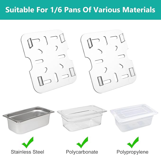 25 PCS Plastic Drain Shelf for 1/6 Size Food Pan Clear Plastic Grate Trays Acrylic Food Drain Pan Trays for Food Fruit Vegetables Sink Teapot Dish Kitchen Restaurant Hotel