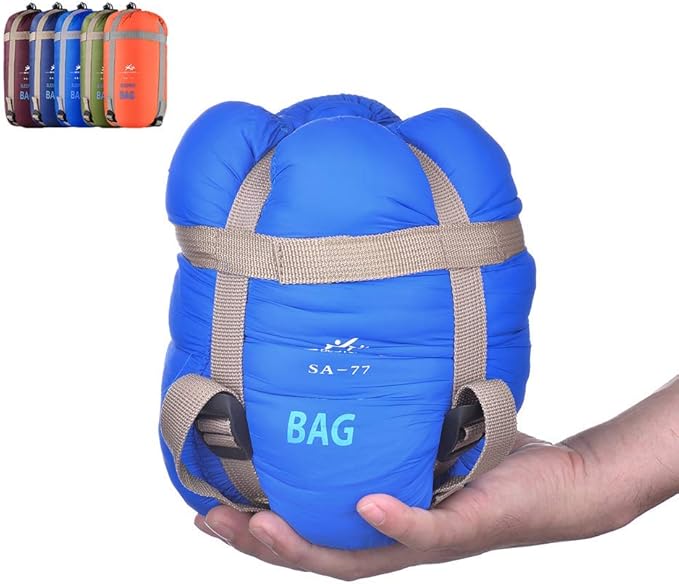 Warm Weather Sleeping Bag - Portable Waterproof Compact Lightweight Packable for Kids Teens Adults Camping Backpacking Hiking Spring Summer Fall