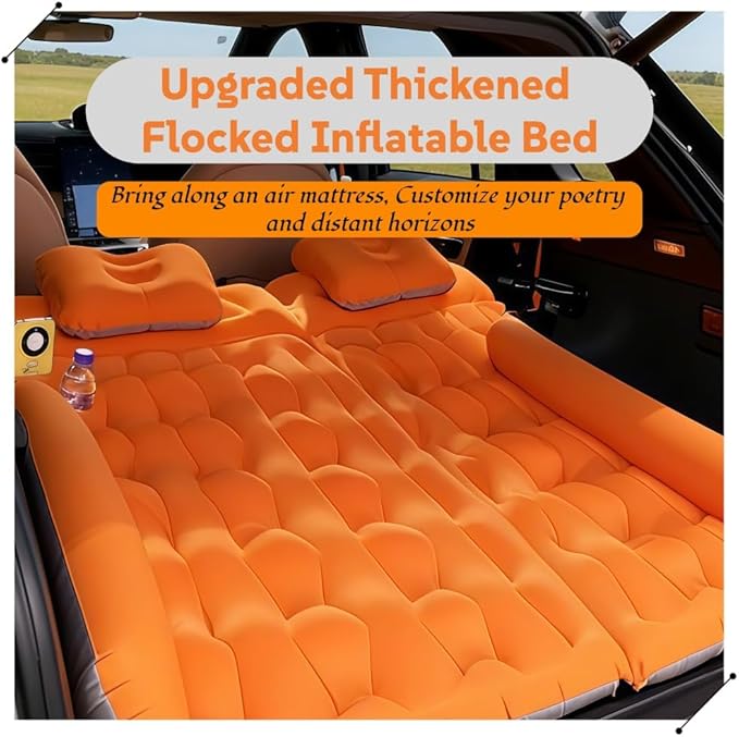 Car Air Mattress for Abarth 124 GT 2018 2019Air Mattress Back Seat Camping Bed Thickened Car Sleeping Pad for Travel Portable Car Bed Anti-Leakage Quick Easy Set-UpC