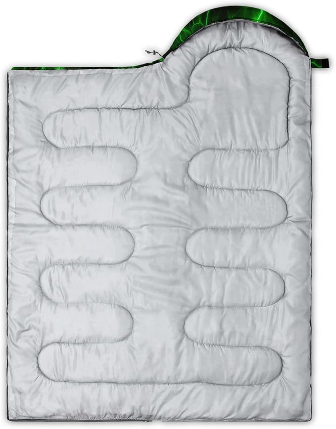 QOOMO Camping Sleeping Bags3 Season Warm &amp Cool WeatherLightweightWaterproof Sleeping Bags for Adults &amp KidsTravelingand OutdoorsCamping Gear Equipment