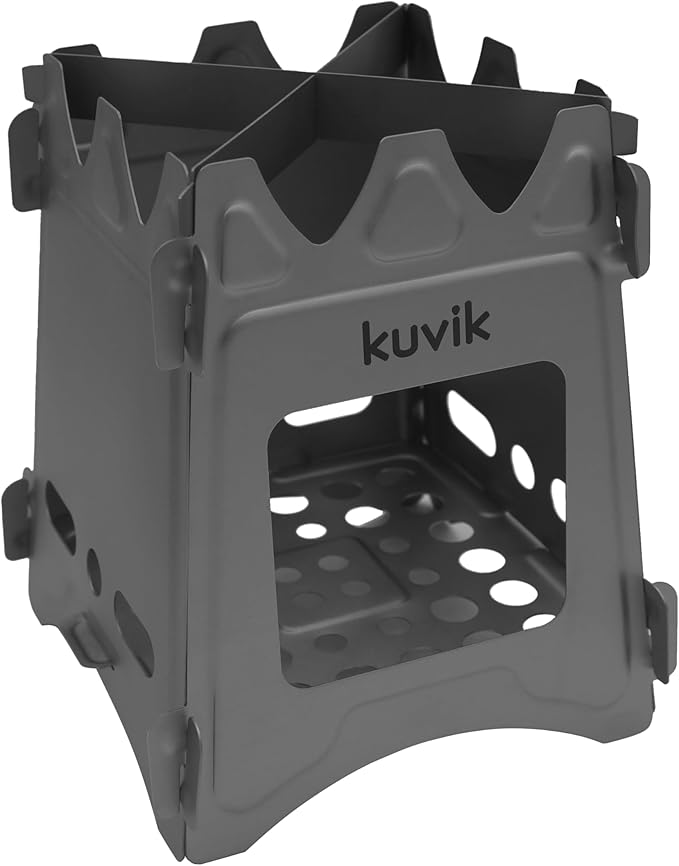Kuvik Titanium Wood Stove - Ultralight and Compact Stove for Backpacking Camping and Survival