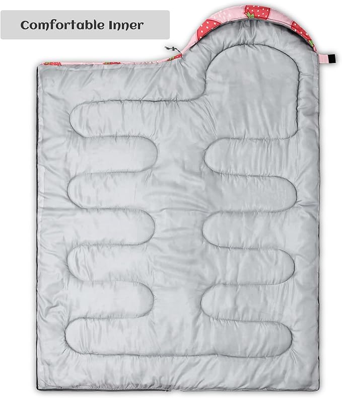 Sleeping Bags for Adults Youth Kids3D Printing Camping Sleeping Bag for Girls Boys Lightweight Waterproof Cold/Warm Weather Sleeping Bag for 3 Seasons