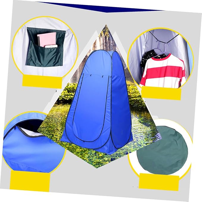 1Pc Portable Automatic Changing Clothes Tent for Fishing and Camping Movable Outdoor Dressing Room Beach Tent Blue