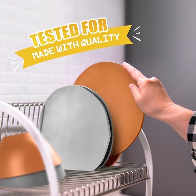 Teivio 32-Piece Kitchen Plastic Wheat Straw Dinnerware Set Service for 8 Dinner Plates Dessert Plate Cereal Bowls Cups Unbreakable Plastic Outdoor Camping Dishes Smoky Brown