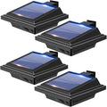 Gutter Lights 40 LEDs Solar Patio Decor Lights Deck Lights Outdoor Waterproof Fence Lights for Wall Backyard Porch Patio PoolStep Stairs Yard Garden Pathway (4Pack-BlackCool White Light)
