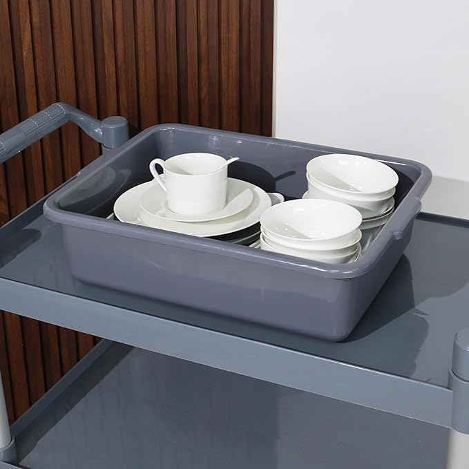 13 Liters Commercial Bus Tubs Box Gray Plastic Bus Tubs Restaurant 12 Packs
