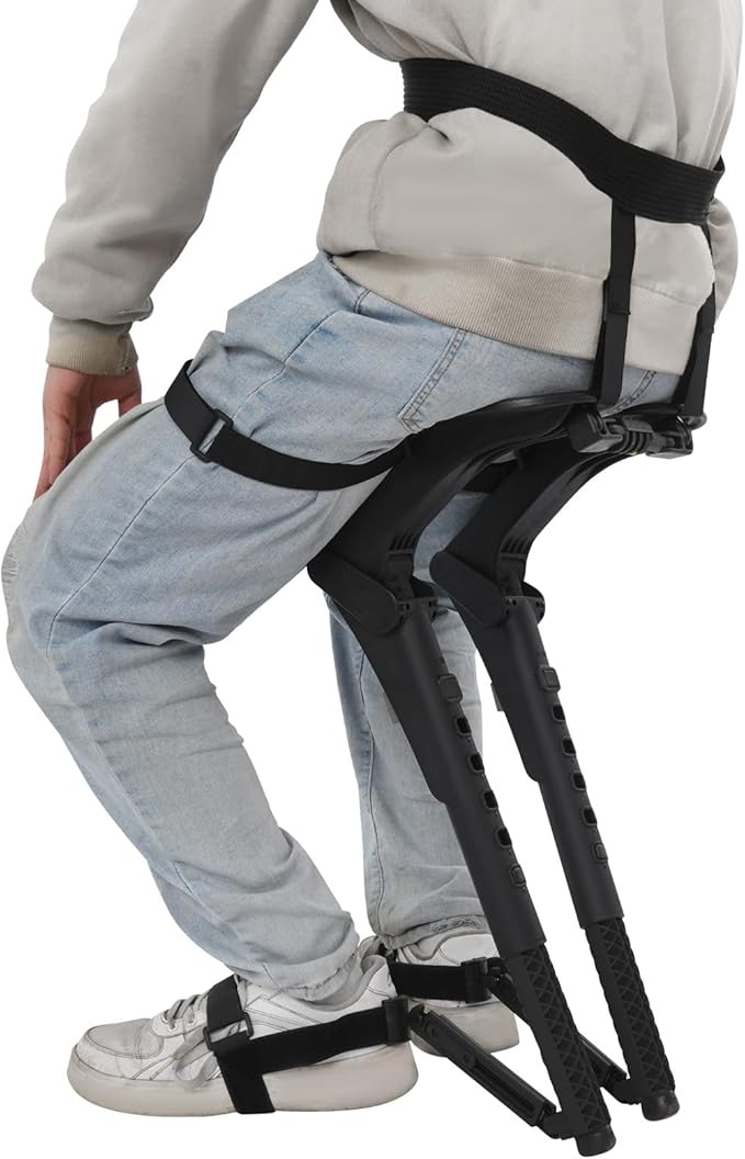 Portable Chair with Invisible Seats Portable Leg Ergonomics Lightweight Seat Wearable Invisible Chair Height Adjustable Supports Up to 330lbs for Outdoor