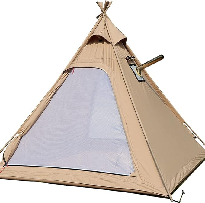 WINTENT Waterproof Cotton Canvas Teepee Tent with Stove Hole for 2-3 Persons