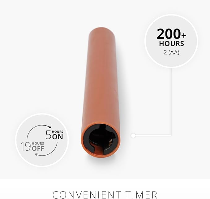Luminara - Flameless Battery Operated Taper Candle - Adobe Smooth - Pack of 1-1x9.5 - LED Flickering Flame - Realistic Safe for Home Kids and Pets