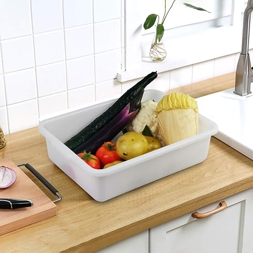 Small Bus Tubs Commercial Set of 4 Plastic Wash Basin 8 Liter