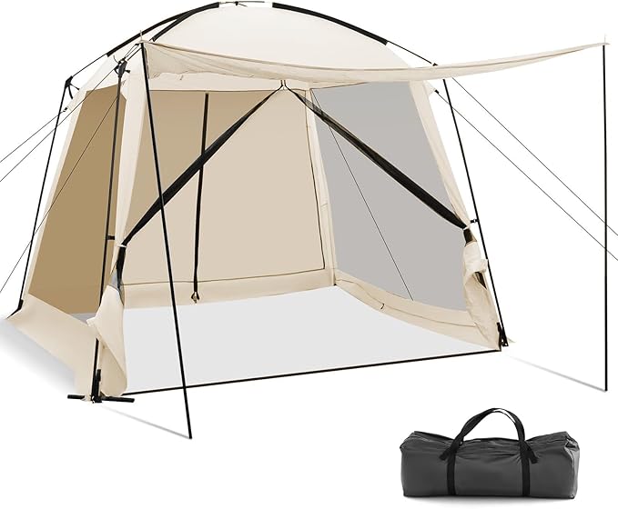 KOTEK 10 x 10 Ft Screen Tent Easy Setup Screened in Canopy with 4 Mesh Walls 2 Vestibules 2 Zippered Doors &amp Carry Bag Portable Screen House for Backyard Patios Outdoor Camping Activities