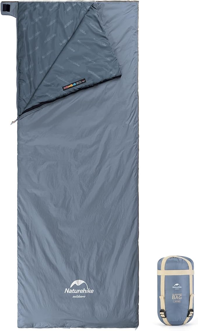 Naturehike Lightweight Compact Sleeping Bag 59℉/32℉ Envelope Ultralight Backpacking Sleeping Bag Portable Waterproof with Compression Sack for Cold&ampWarm Camping Traveling Hiking