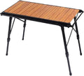 Outdoor Folding Table Wood Grain Aluminum Alloy Egg Roll Large Lifting Portable Camping Plate