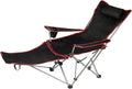 YSSOA Removable Footrest Reclining Camping Chair 1-Pack Black