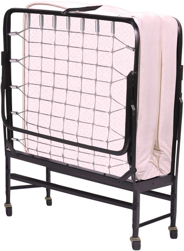 Greaton 14” Folding Bed with 3-Inch Luxurious Memory Foam Mattress Strong and Sturdy Metal Frame Portable Guest Bed for Easy Storage 31-Inch White